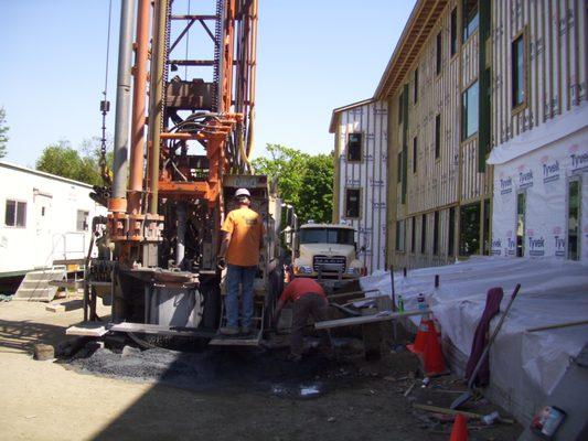 geo drilling, Red Clover, Brattleboro, VT 2017  The system consisted of 40 each 500 ft. boreholes to heat the building.