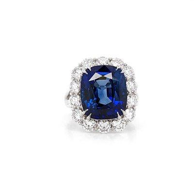 Sapphire and Diamond Platinum Ring