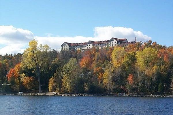 View of Moore Academic building from Lake Champlain.