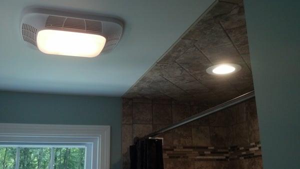 i love my fan and recessed light in my shower