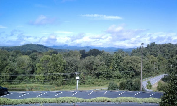 View of the mountains from the front side of the clubhouse