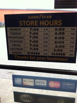 Store hours!