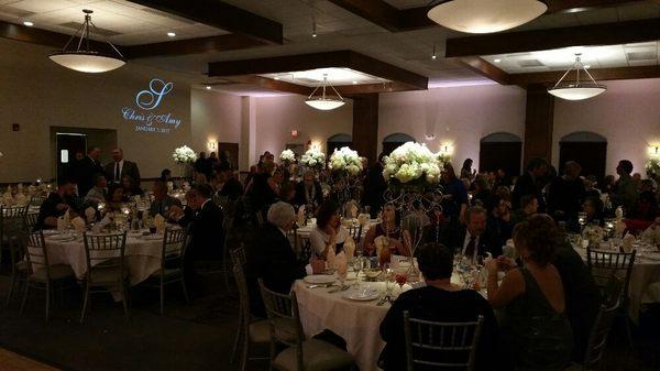 Pinspot lighting, uplighting, custom monogram light.