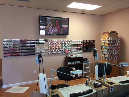 Large variety of gel polishes.