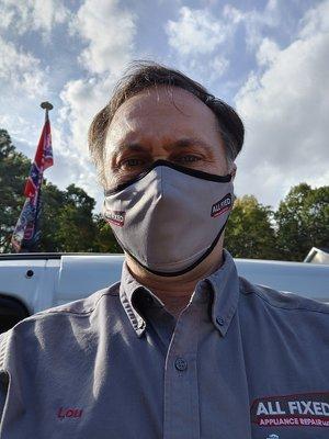 All our techs wear masks to ensure the safety of our customers.