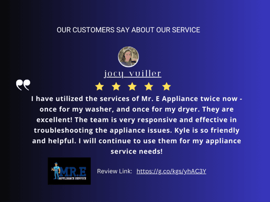 Satisfied Customer on our appliance repair service in Richmond VA.