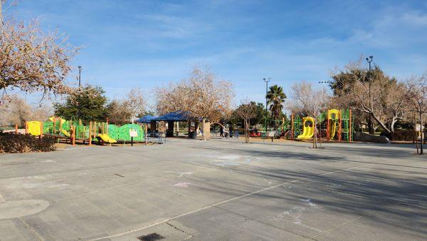 Younger and older kids playgrounds.