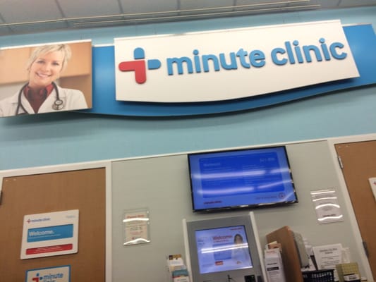 Banner for Minute Clinic at the back left of this CVS