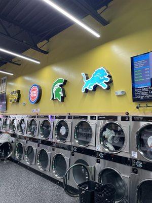 Light up sports logos. I guess this place must be great for washing jock straps.