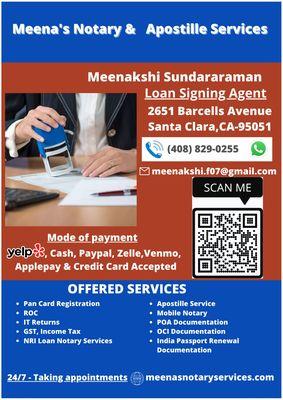 24/7 Meena's Notary & Apostille Services