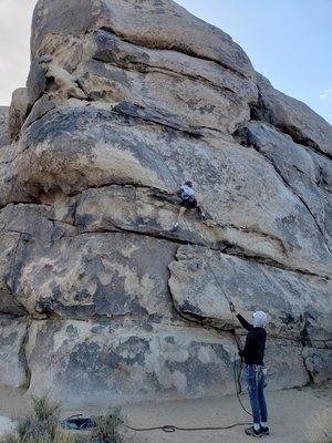 younger son on his climb