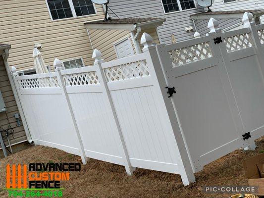 white vinyl fence