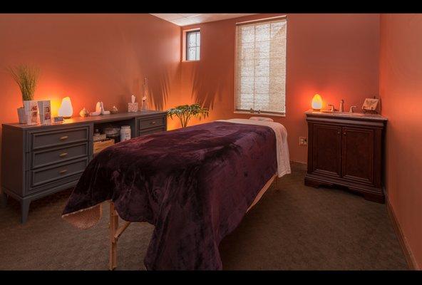 One of our relaxing massage rooms.