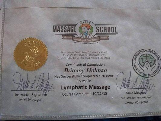 Lymphatic Massage State Recognized Class Training