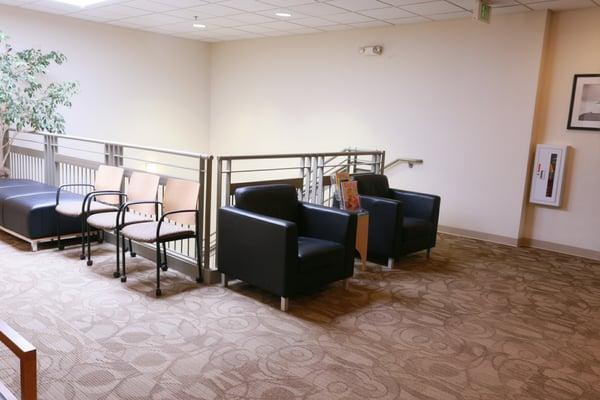 Reception area inside the office space in Louisville, Colorado.