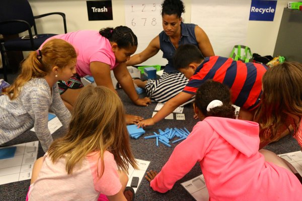 Small group summer math class.