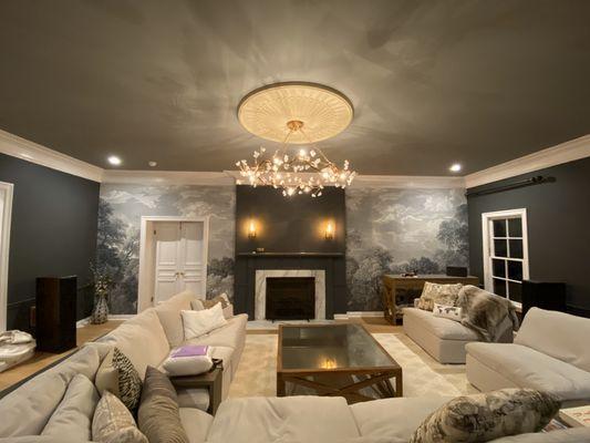 Chandelier and wall sconces