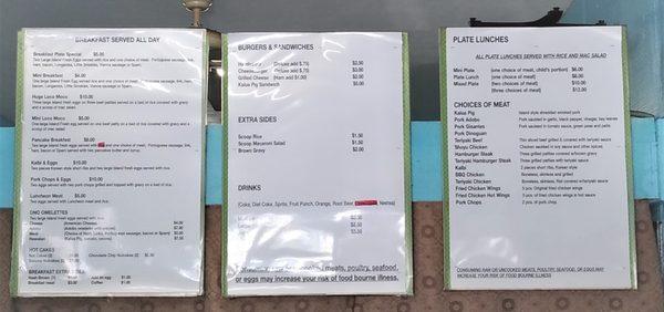 menu board as of 6.19.21