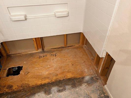 Water Damage In Bathroom.