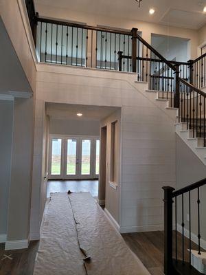 Freshly painted new shiplap install.