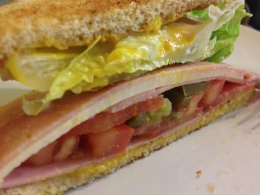 Grandma/pa style handcrafted ham sandwich at Espresso de Arte.