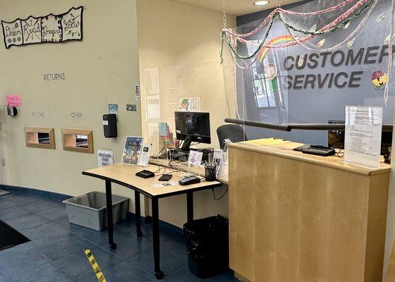 Drop-offs for returned items and customer-service desk