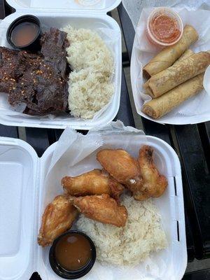 We had Bella Lao food at the Asian festival everything was delicious.Spicy beef jerky with sticky rice ,fried wing  eggroll