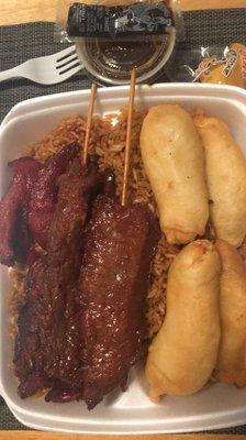 Teryaki Beef, Chicken Finger, Boneless Spareribs and Fried Rice - #24 on lunch/dinner menu