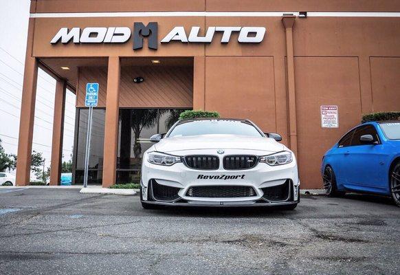 M4 looking aggro with a full Revozport aero package in carbon fiber!