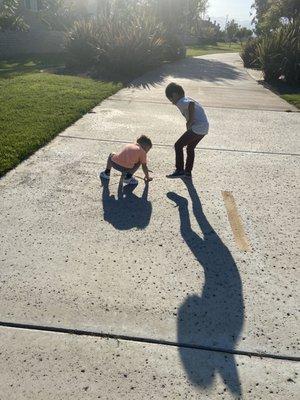 Outside play sidewalk chalk