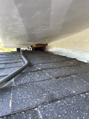 Opening on Clients roof where rodents were going in and out freely (Before)