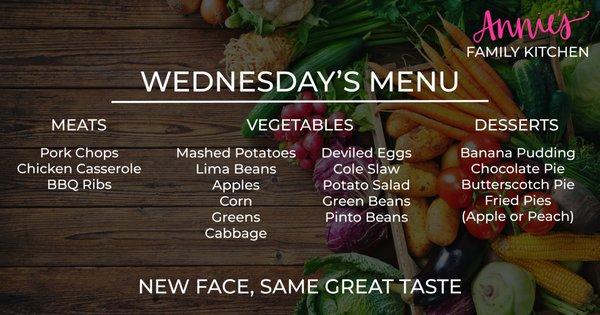 Wednesday's Lunch Menu