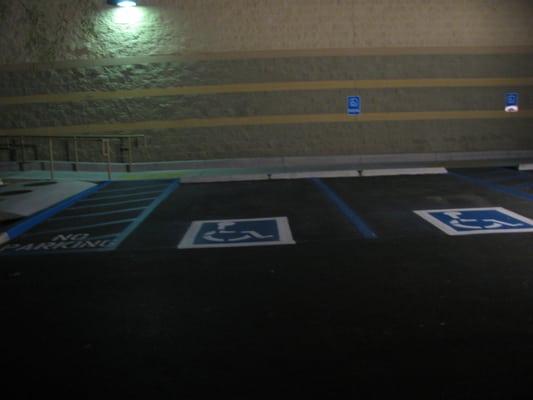 ADA spaces, van-accessible, unloading and loading area and signs.