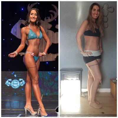 Left: August 17, 2019 after being trained by Rachael. Right: January 2019 before starting with her.