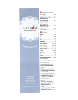 Blossom Menu