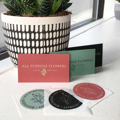 Business Cards Branding, Stickers for All Purpose Flowers of Gloucester, MA