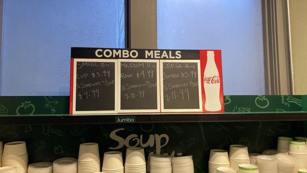 Soup menu