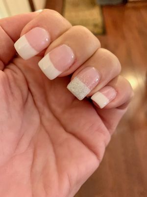 French with one nail sparkle