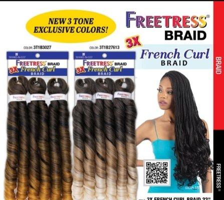 3X FREETRESS French CURL BRAID 22"