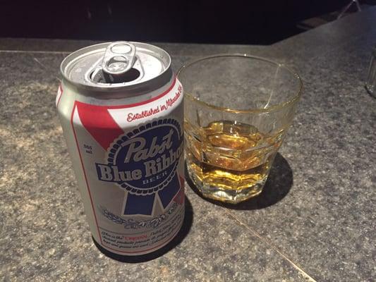 PBR and a shot of whiskey.