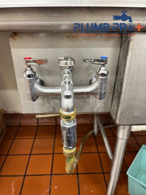 Our technicians are also skilled in commercial work, too. (Commercial faucet replacement)