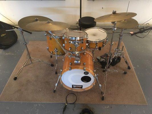 Room A - Mapex drums with assorted cymbals