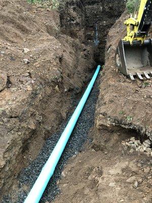 Sewer line install