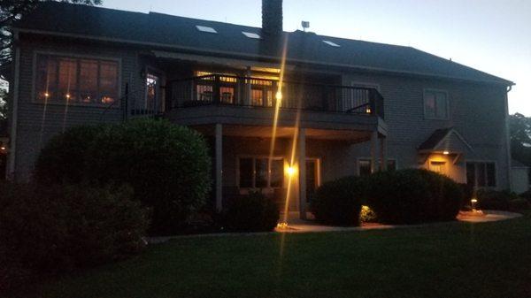 Our room entrance first floor at dusk.