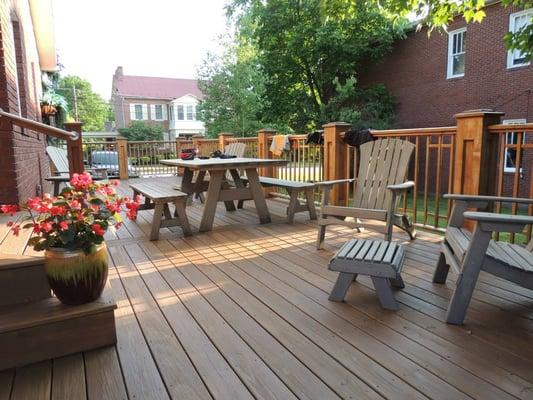 A large deck off the kitchen is ideal for afternoon relaxation or a dinner off the gas grill!