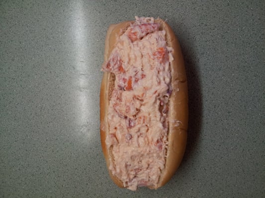 Our lobster roll, 8inch sub roll. Hot dog size rolls here? I think NOT!