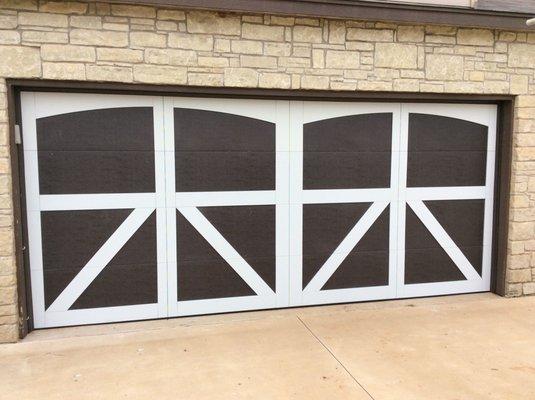 Custom Wood Overlay Residential Garage Door in Kingston Panel Design