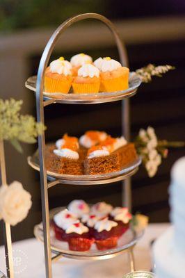 Mini Lemon, Carrot & Red Velvet Cakes