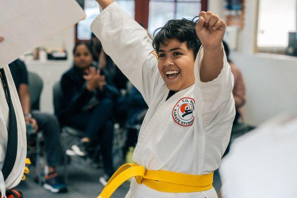 Celebrate victory at T.O. Westlake Karate! Join us as kids build confidence and skill in martial arts.