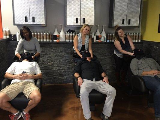 Three of our lovely clients getting scalp treatments. Come try it out for yourself!!